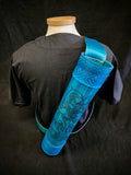 Handmade Leather Back Quiver - Blue Viking