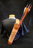 Handmade Leather Back Quiver - Tan Celtic Cross