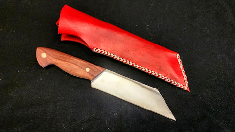 DAC Custom - Seax Knife with Leather Sheath - Red