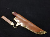 Viking Utility Knife with Brass Detailed Scabbard