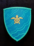 Custom - Painted Heater Shield with Sea Turtle