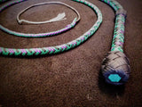 8 Foot Paracord Whip - Purple / Green / Black