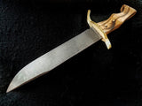 Custom - Bowie Knife - Damascus with Brass Guard