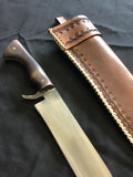 Custom - Bowie Knife with Brown Tooled Sheath - Large