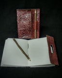 Large Etched Leather Book with Pencil