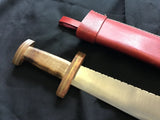 Custom - Langseax with Filled Spine and Red Leather Sheath