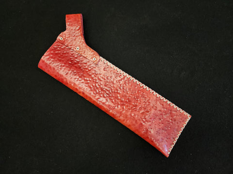 Handmade Leather Belt Quiver - Red Hammer Finish