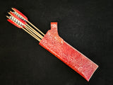 Handmade Leather Belt Quiver - Red Hammer Finish