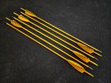 Hand Fletched Target Point Arrows - Yellow / Barred (40 - 45# @ 31") (Set of 6)