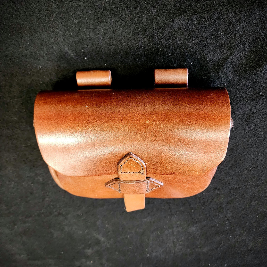 Leather Belt Pouch - Large - Tongue Closure