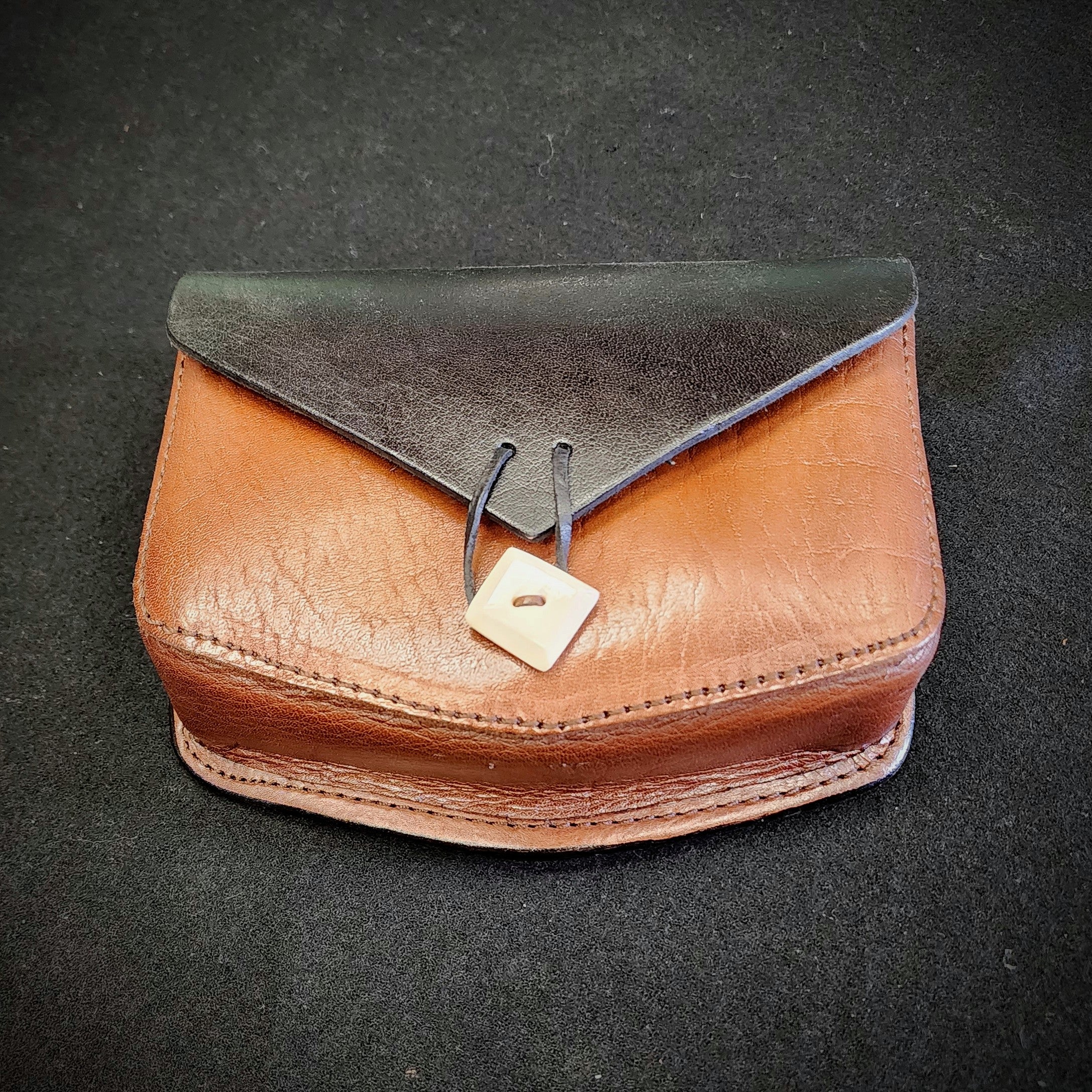 Leather Belt Pouch - Large - Button Closure