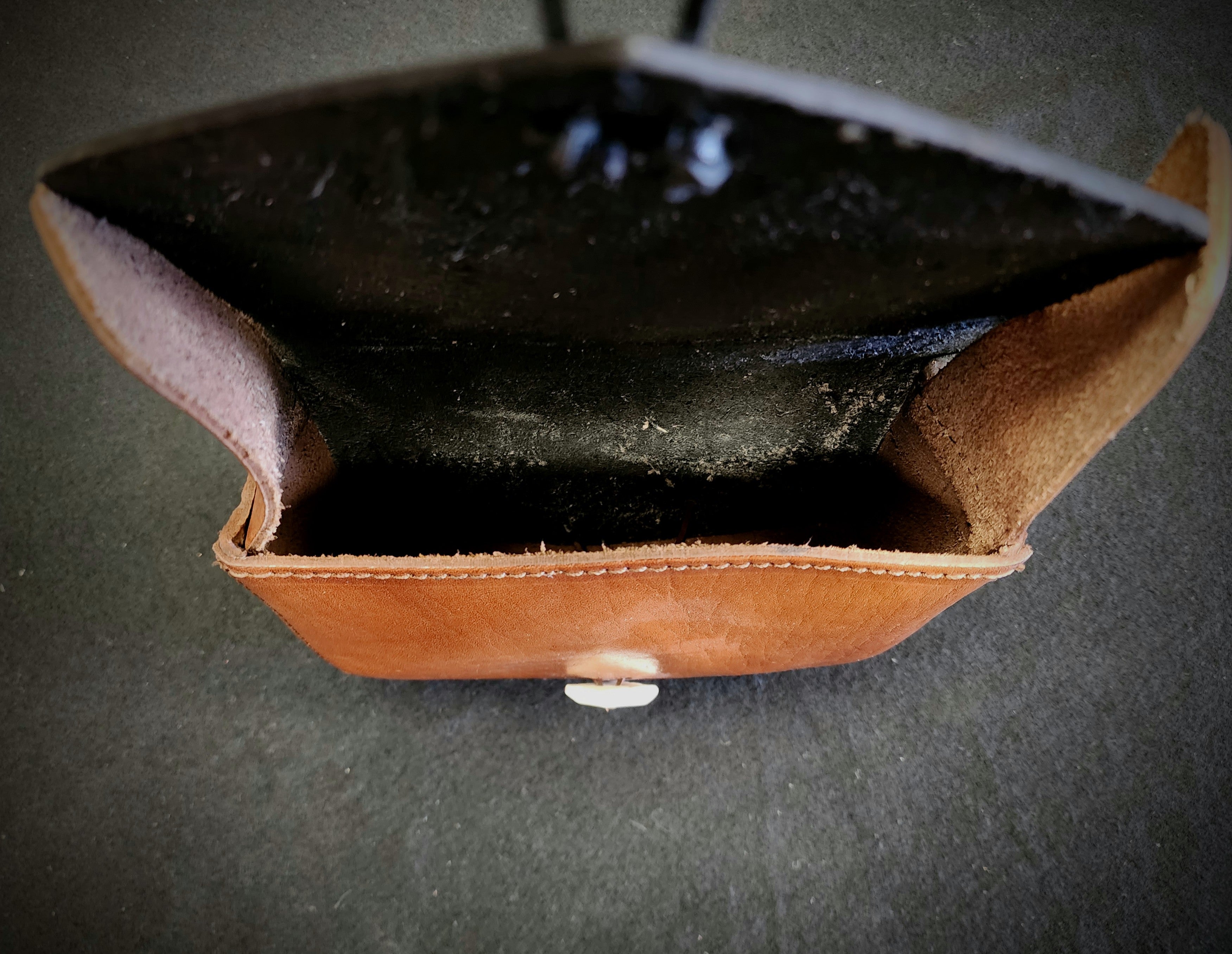Leather Belt Pouch - Large - Button Closure
