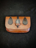 Leather Belt Pouch - Large  - Drops Flap Closure