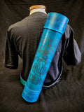 Handmade Leather Back Quiver - Blue Viking