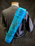 Handmade Leather Back Quiver - Blue Viking