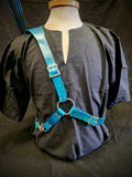 Handmade Leather Back Quiver - Blue Viking