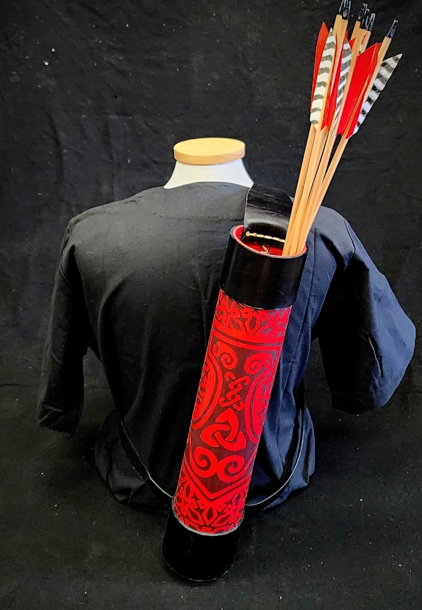 DAC Custom - Leather Back Quiver - Red / Black Mjolnir