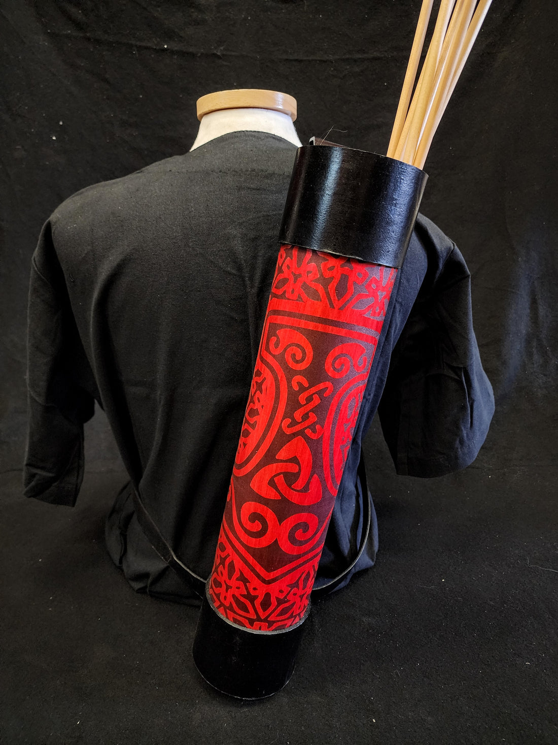 DAC Custom - Leather Back Quiver - Red / Black Mjolnir