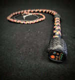 4 Foot Paracord Whip - Rainbow / Black