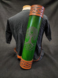 DAC Custom - Leather Back Quiver - Green / Brown Tree of Life