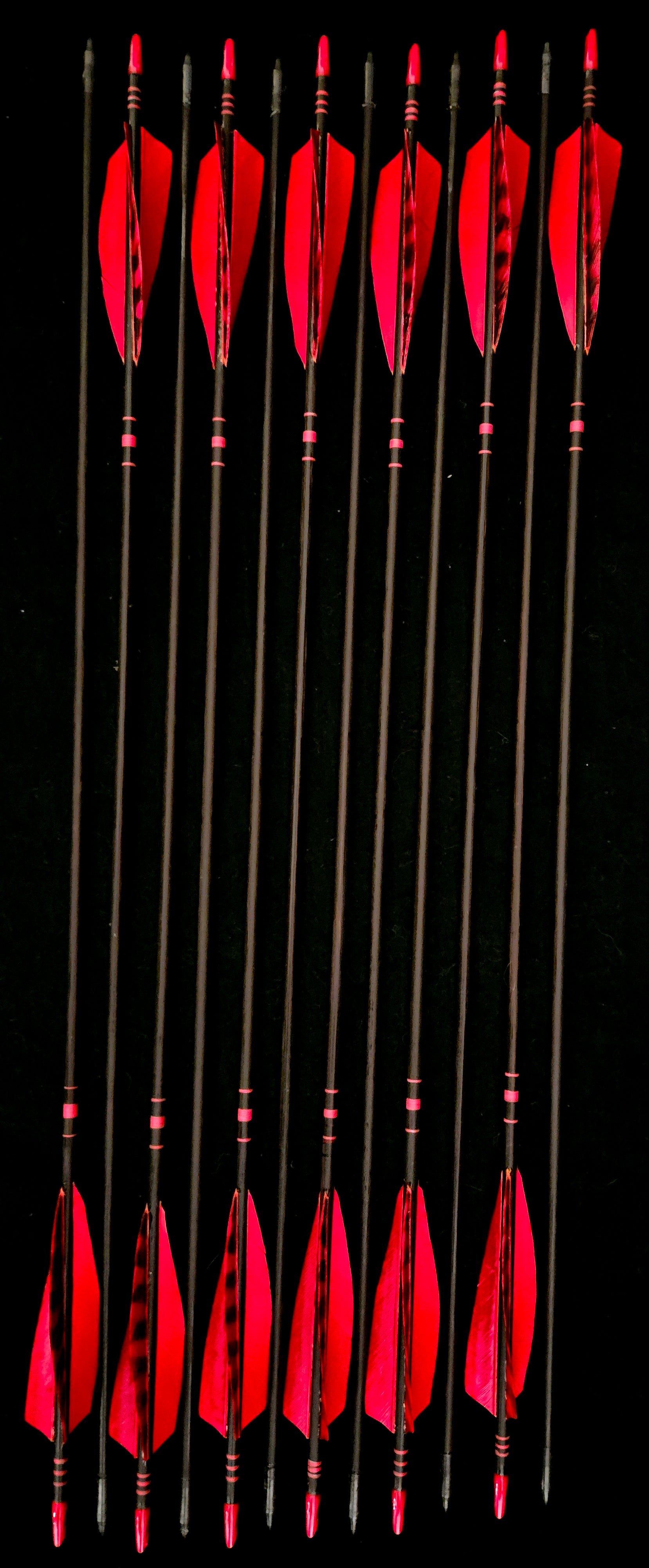 DAC Custom - Hand Fletched Arrows - Red Banded (35-40# @31")