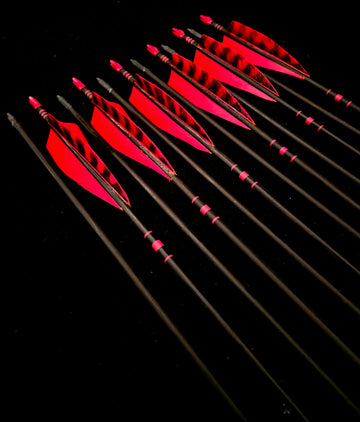 DAC Custom - Hand Fletched Arrows - Red Banded (35-40# @31")