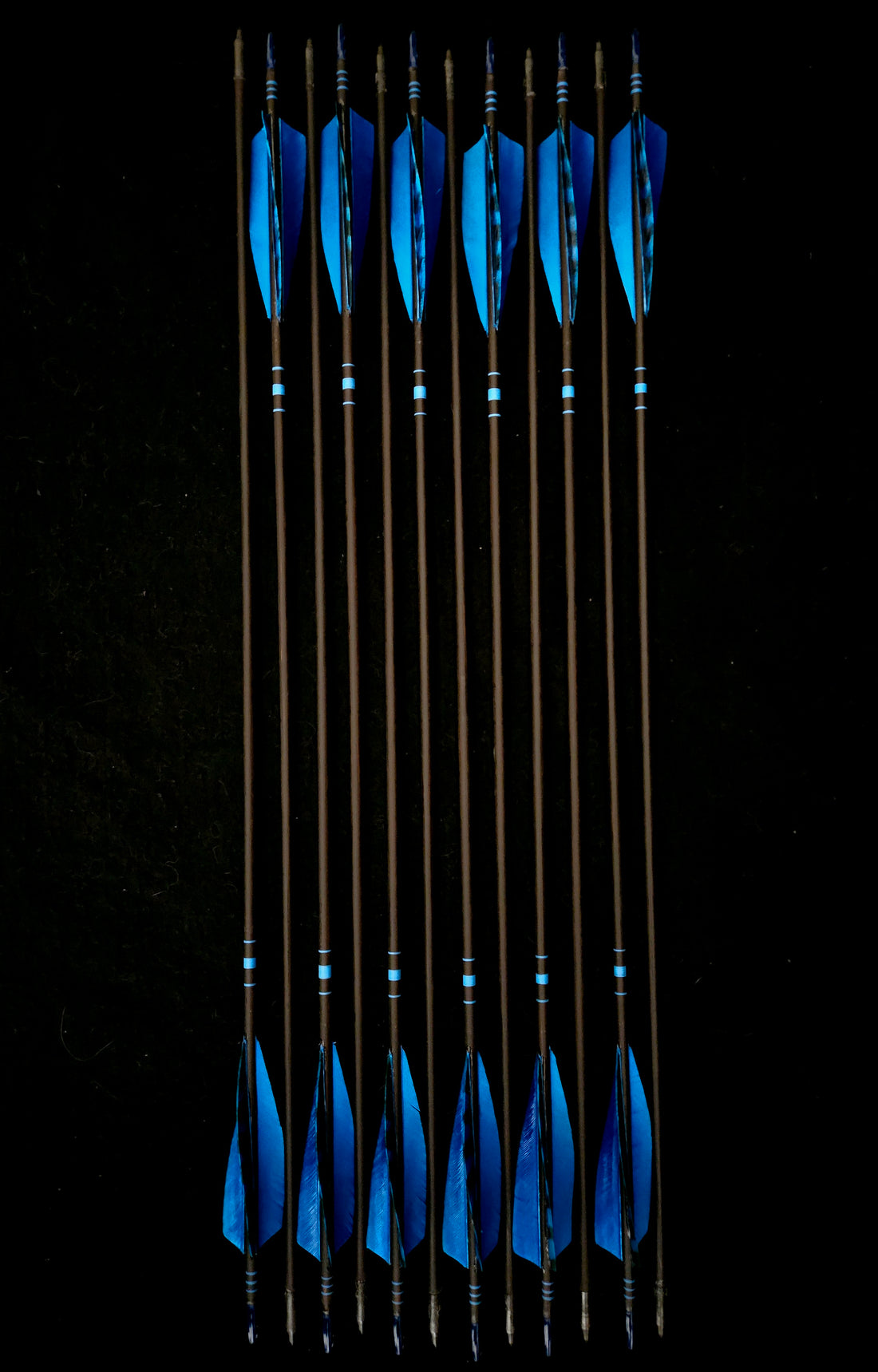 DAC Custom - Hand Fletched Arrows - Blue Banded (35-40# @31")