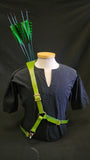 DAC Custom - Leather Back Quiver - Green / Black - Floral