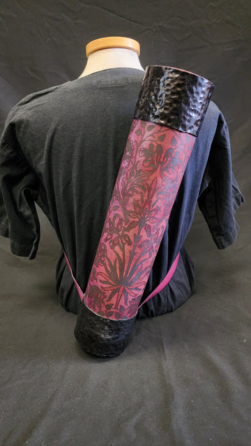 DAC Custom - Leather Back Quiver - Purple / Black - Floral