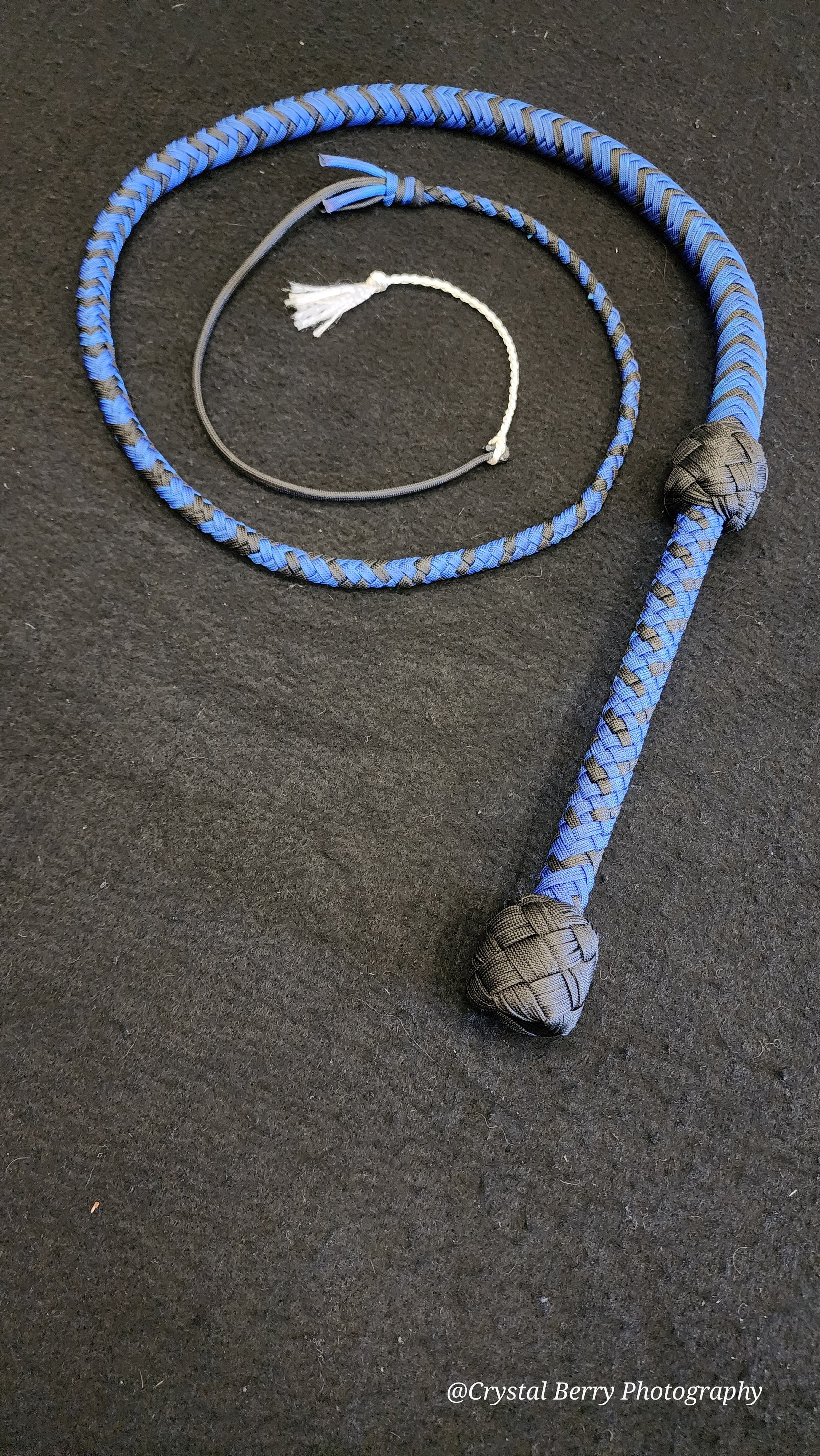 4 Foot Paracord Whip - Blue / Black