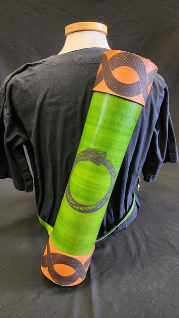 DAC Custom - Leather Back Quiver - Green / Tan - Ouroboros