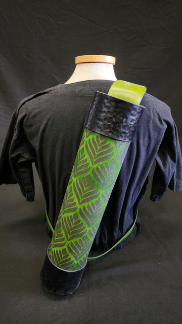 DAC Custom - Leather Back Quiver - Green / Black - Floral