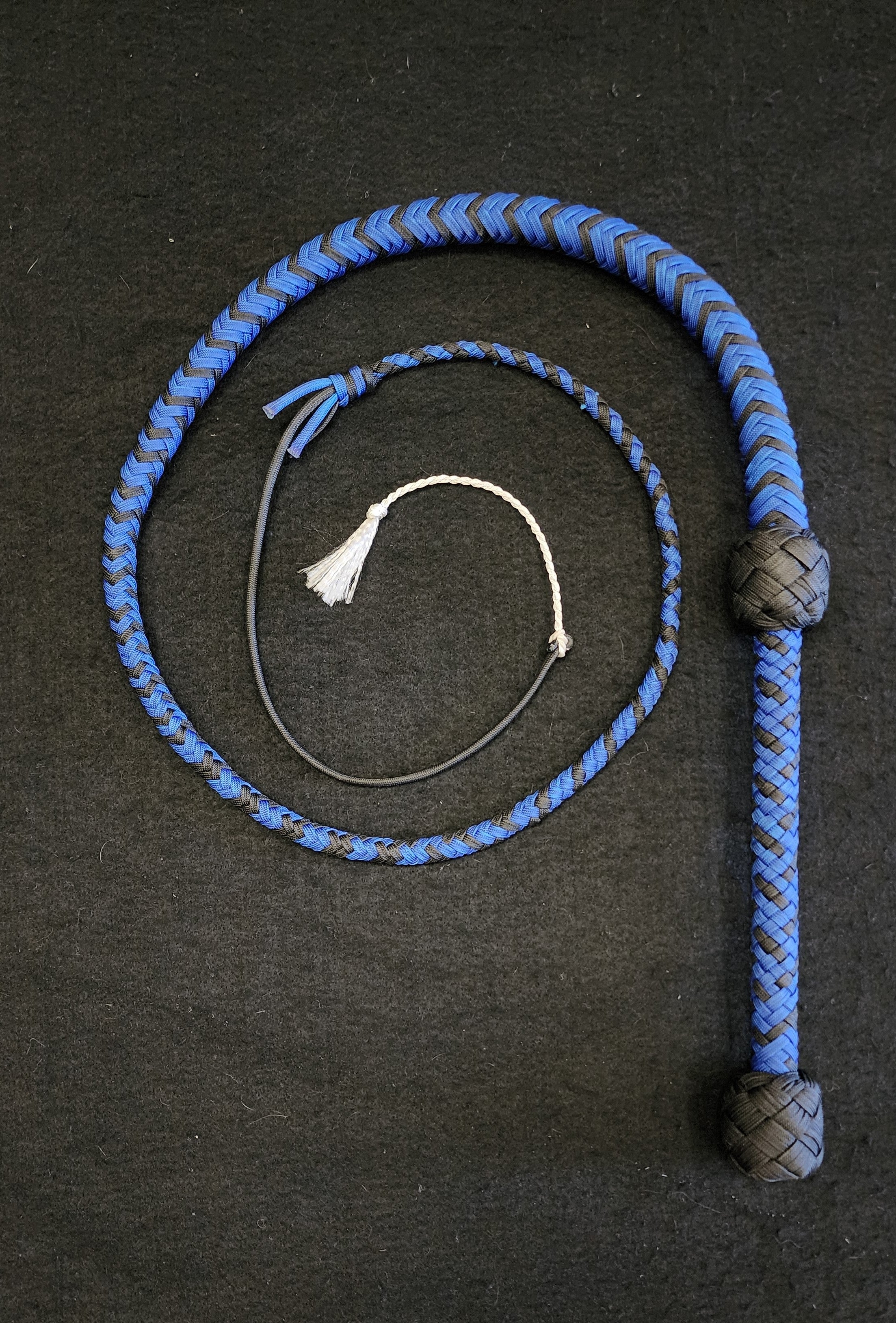 4 Foot Paracord Whip - Blue / Black