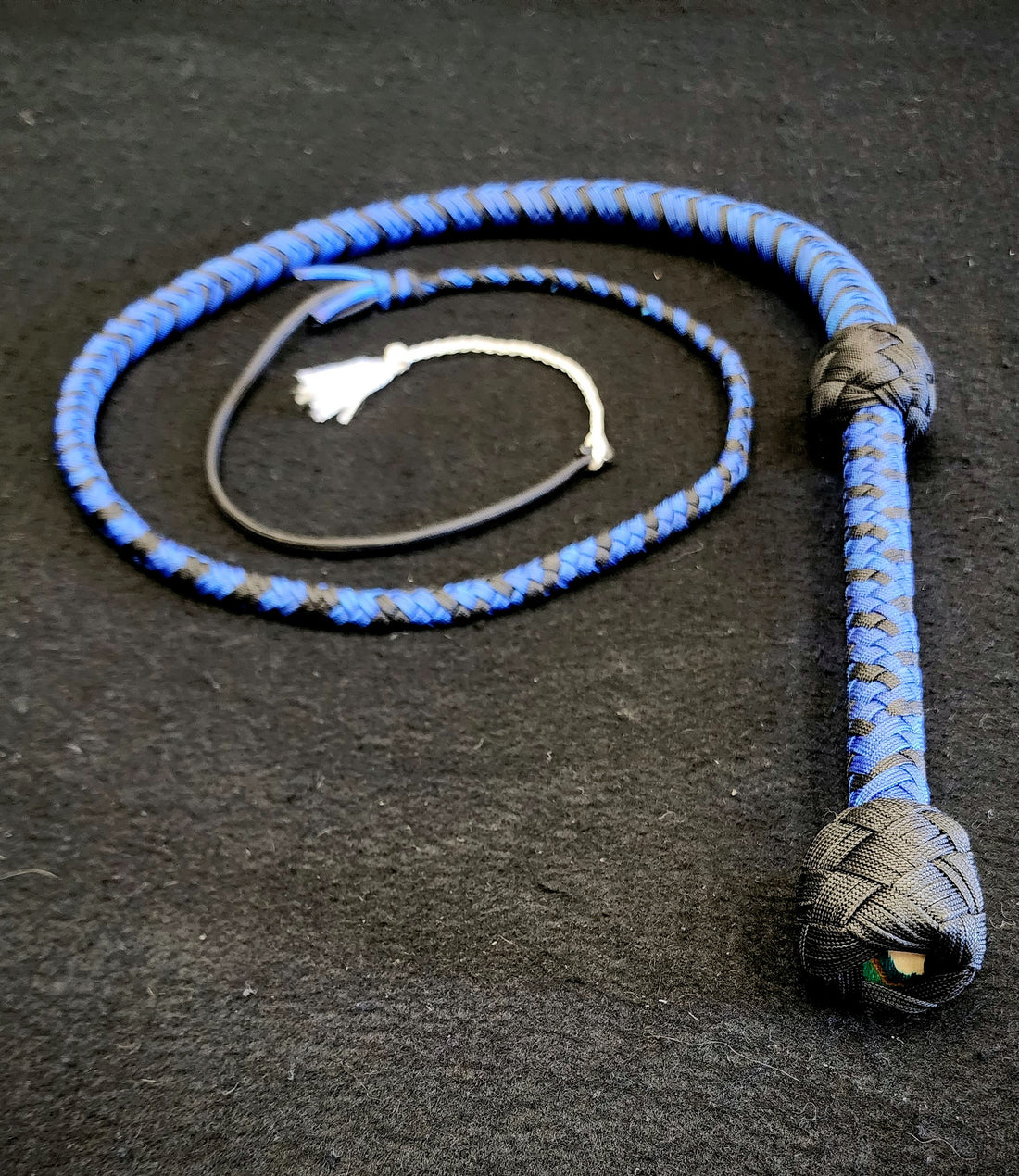 4 Foot Paracord Whip - Blue / Black