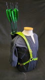 DAC Custom - Leather Back Quiver - Green / Black - Floral