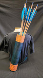 DAC Custom - Leather Back Quiver - Blue / Brown - Victorian