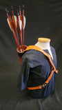 DAC Custom - Leather Back Quiver - Brown / Tan - Celtic Tree of Life