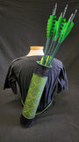 DAC Custom - Leather Back Quiver - Green / Black - Floral