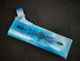 DAC Custom - Leather Belt Quiver - Blue with Arrow Designs
