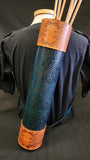 DAC Custom - Leather Back Quiver - Blue / Brown - Victorian