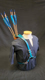 DAC Custom - Leather Back Quiver - Blue / Brown - Victorian