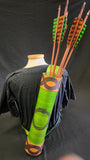 DAC Custom - Leather Back Quiver - Green / Tan - Ouroboros