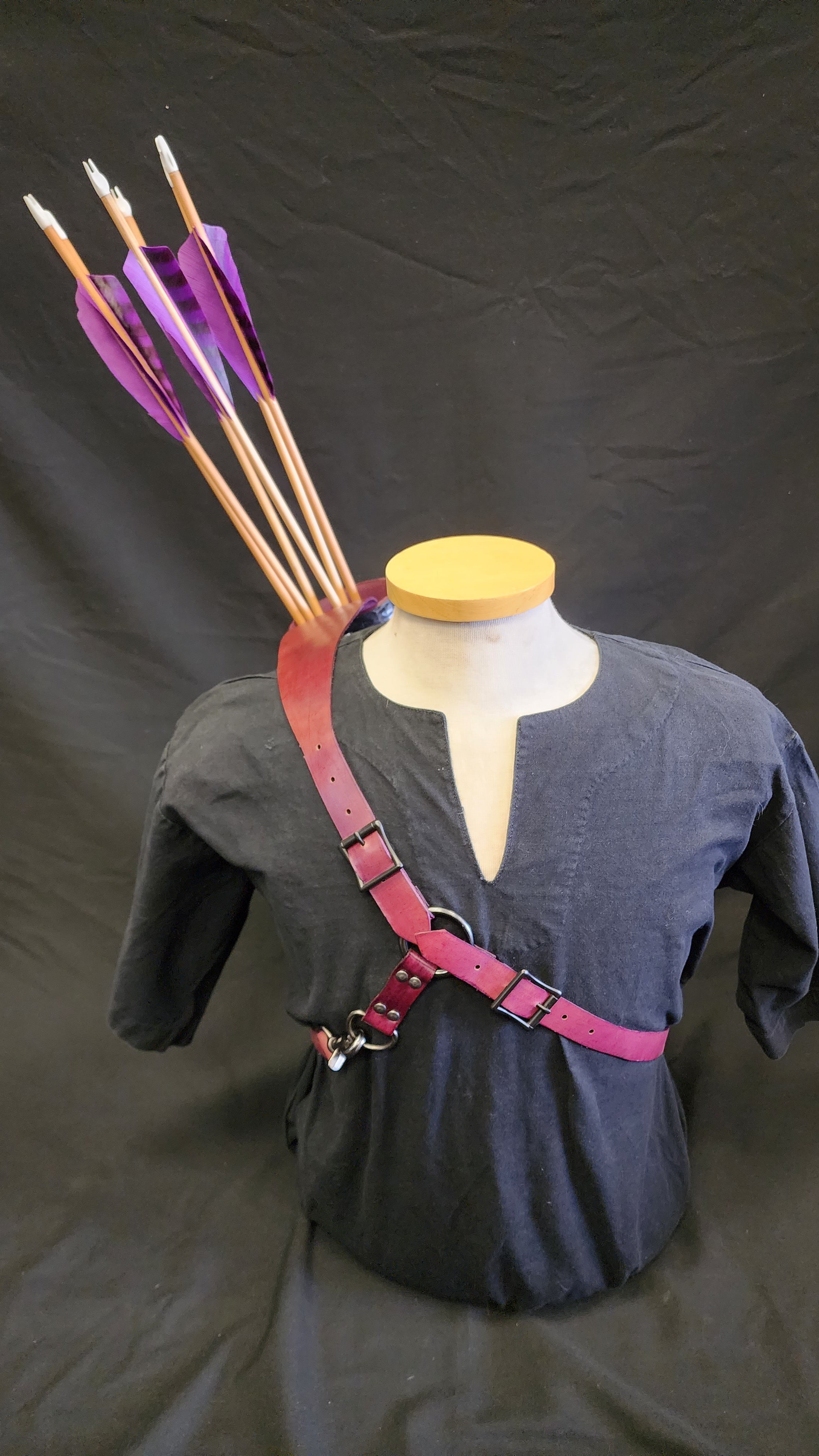 DAC Custom - Leather Back Quiver - Purple / Black - Floral