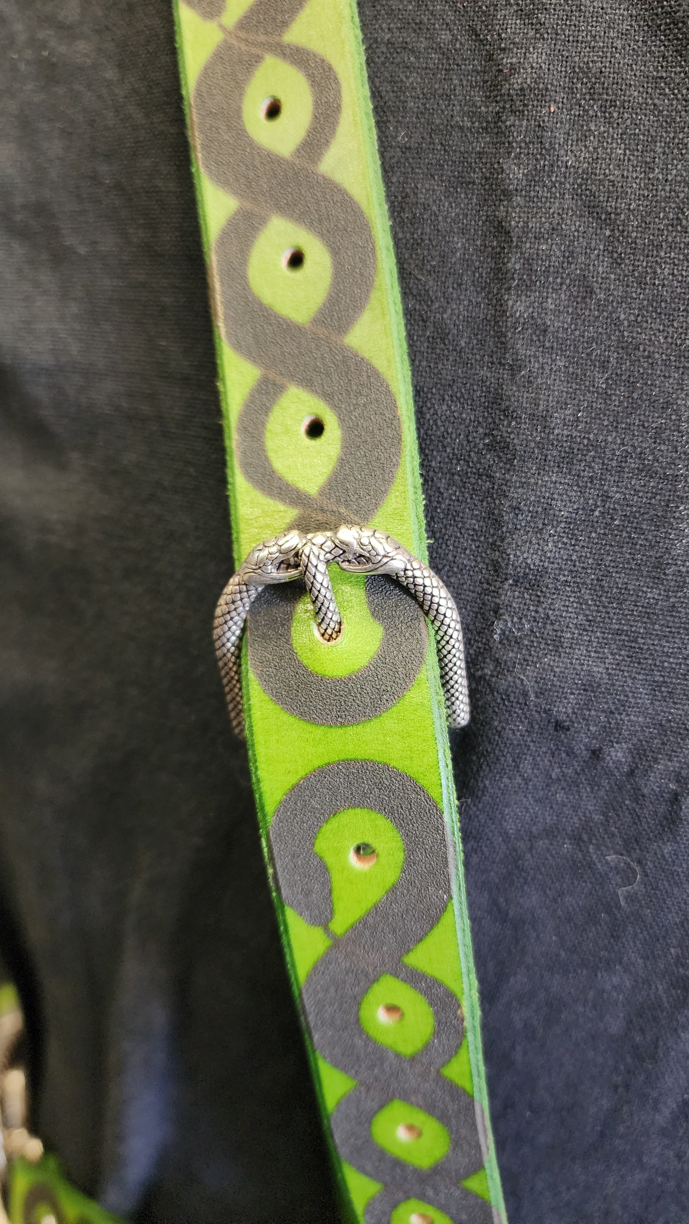 DAC Custom - Leather Back Quiver - Green / Tan - Ouroboros