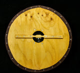 Standard - Viking Round Shield - Stained With Leather Tacked Edge