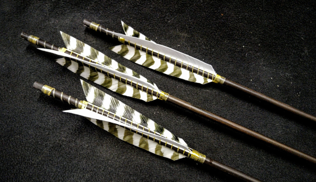 DAC Custom - Hand Wrapped Fletched Arrows With Crescent Arrow Heads (45 - 50# @ 31")