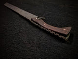 Custom - Large File Work Seax, w/ Red Tooled Leather Sheath