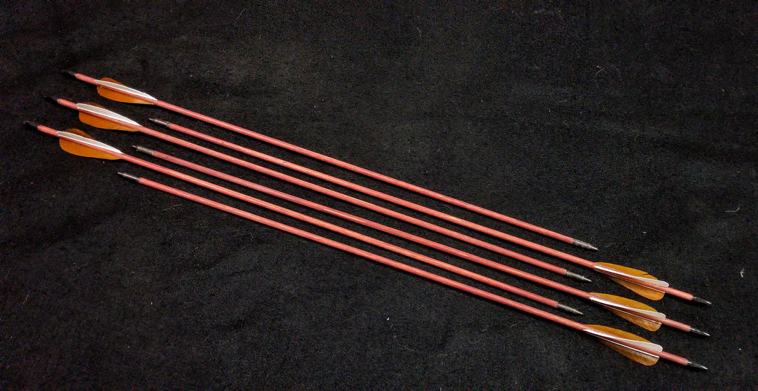 DAC Custom - Hand Fletched Target Point Arrows - Brown / White (45 - 50# @ 31") (Set of 6)