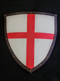 Painted - Heater Shield (Small) - Red & White - Crusader Cross
