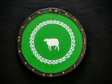 DAC Custom - Targe Shield - Green Scottish Sheep